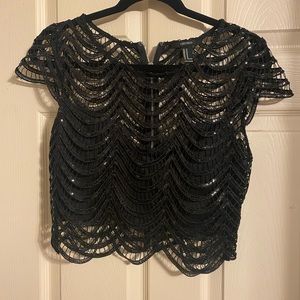 Black sequin Crop Top